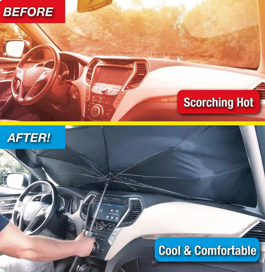 Umbrella-Style Car Windshield Sun Shade