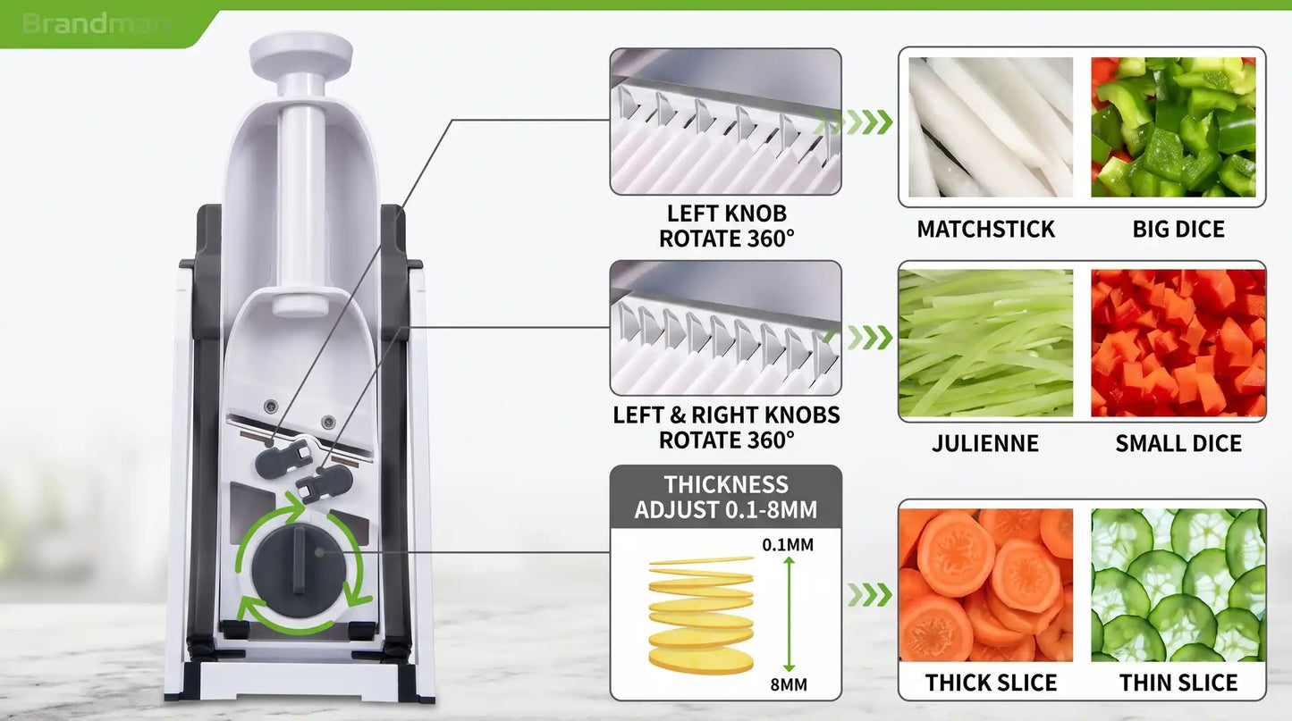 Safe Slice Adjustable Mandoline Vegetable Cutter